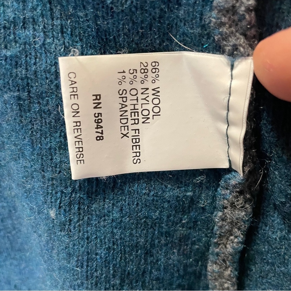 Chiaramente Reversible Wool Hooded Vest Gray Teal Women's Small Italy VTG - Picture 6 of 7